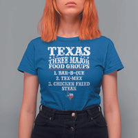 Proud American Texan T Shirt For Women Texas Three Major Food Groups BBQ Tex Mex Chicken
