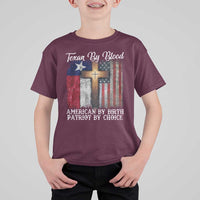 Proud American Texan Jesus T Shirt For Kid Texan By Blood American By Birth Patriot By Choice Cross