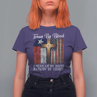 Proud American Texan Jesus T Shirt For Women Texan By Blood American By Birth Patriot By Choice Cross