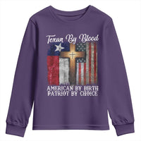Proud American Texan Jesus Youth Sweatshirt Texan By Blood American By Birth Patriot By Choice Cross