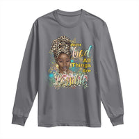 Christian African American Long Sleeve Shirt With God All Things Are Possible Black Prayer