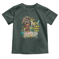 Christian African American Toddler T Shirt With God All Things Are Possible Black Prayer