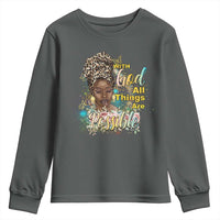 Christian African American Youth Sweatshirt With God All Things Are Possible Black Prayer
