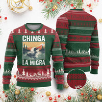 Chinga La Migra Ugly Christmas Sweater Minnesota Loon Laser Ice Cube Political Protest