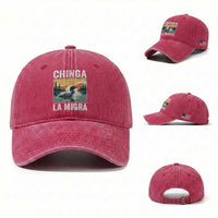 Chinga La Migra Washed Cotton Baseball Cap Minnesota Loon Laser Ice Cube Political Protest