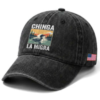 Chinga La Migra Washed Cotton Baseball Cap Minnesota Loon Laser Ice Cube Political Protest