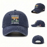 Chinga La Migra Washed Cotton Baseball Cap Minnesota Loon Laser Ice Cube Political Protest