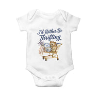 I Would Rather Be Thrifting Baby Onesie Funny Shopping Quote Thrift Lover