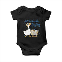 Silly Goose I Would Rather Be Thrifting Baby Onesie Funny Shopping Goose