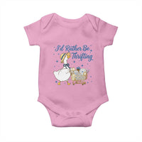 Silly Goose I Would Rather Be Thrifting Baby Onesie Funny Shopping Goose