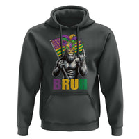 Funny Mardi Gras Bigfoot Bruh Hoodie Sasquatch Carnival NOLA American Flag