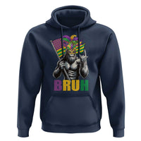 Funny Mardi Gras Bigfoot Bruh Hoodie Sasquatch Carnival NOLA American Flag