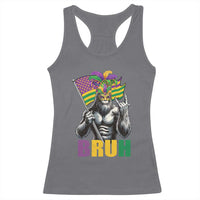 Funny Mardi Gras Bigfoot Bruh Racerback Tank Top Sasquatch Carnival NOLA American Flag