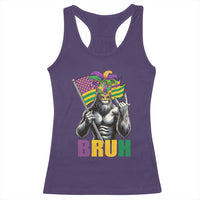 Funny Mardi Gras Bigfoot Bruh Racerback Tank Top Sasquatch Carnival NOLA American Flag