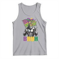 Funny Mardi Gras Bigfoot Bruh Tank Top Sasquatch Carnival NOLA American Flag