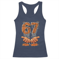 Basketball 67 Six Seven Funny Gen Alpha Meme Drip Racerback Tank Top