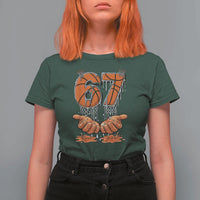 Basketball 67 Six Seven Funny Gen Alpha Meme Drip T Shirt For Women