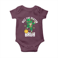 Funny St Patrick's Day Rizz The Season Bruh Baby Onesie Leprechaun Shamrock