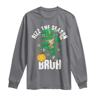 Funny St Patrick's Day Rizz The Season Bruh Long Sleeve Shirt Leprechaun Shamrock