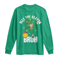 Funny St Patrick's Day Rizz The Season Bruh Long Sleeve Shirt Leprechaun Shamrock
