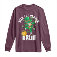 Funny St Patrick's Day Rizz The Season Bruh Long Sleeve Shirt Leprechaun Shamrock