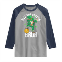 Funny St Patrick's Day Rizz The Season Bruh Raglan Shirt Leprechaun Shamrock