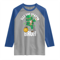 Funny St Patrick's Day Rizz The Season Bruh Raglan Shirt Leprechaun Shamrock