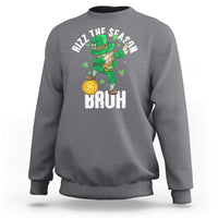 Funny St Patrick's Day Rizz The Season Bruh Sweatshirt Leprechaun Shamrock