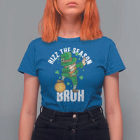 Funny St Patrick's Day Rizz The Season Bruh T Shirt For Women Leprechaun Shamrock