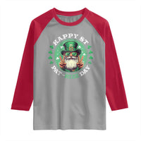 Happy St Pat Rizz Day Raglan Shirt Leprechaun St Patrick's Day Shamrock