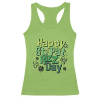 Funny Skibidi St Patrick's Day Racerback Tank Top Happy St Pat Rizz Day Shamrock