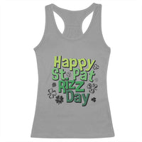 Funny Skibidi St Patrick's Day Racerback Tank Top Happy St Pat Rizz Day Shamrock