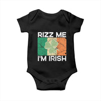 Funny St Patrick's Day Rizz Me I'm Irish Baby Onesie Shamrock Ireland Flag