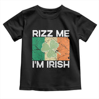 Funny St Patrick's Day Rizz Me I'm Irish Toddler T Shirt Shamrock Ireland Flag