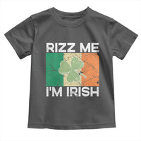 Funny St Patrick's Day Rizz Me I'm Irish Toddler T Shirt Shamrock Ireland Flag