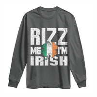 Funny Rizz Me I'm Irish Long Sleeve Shirt St Patrick's Day Vintage Ireland Flag