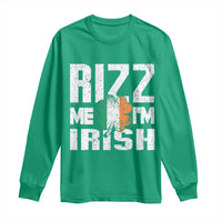 Funny Rizz Me I'm Irish Long Sleeve Shirt St Patrick's Day Vintage Ireland Flag