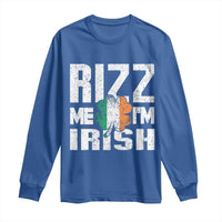 Funny Rizz Me I'm Irish Long Sleeve Shirt St Patrick's Day Vintage Ireland Flag
