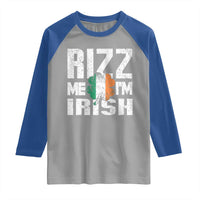 Funny Rizz Me I'm Irish Raglan Shirt St Patrick's Day Vintage Ireland Flag