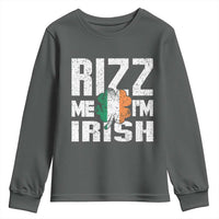 Funny Rizz Me I'm Irish Youth Sweatshirt St Patrick's Day Vintage Ireland Flag