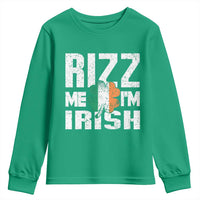 Funny Rizz Me I'm Irish Youth Sweatshirt St Patrick's Day Vintage Ireland Flag
