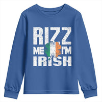 Funny Rizz Me I'm Irish Youth Sweatshirt St Patrick's Day Vintage Ireland Flag