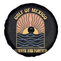 Gulf Of Mexico Always And Forever Spare Tire Cover Retro Beach Sunset