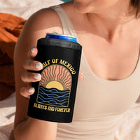 Gulf Of Mexico Always And Forever 4 in 1 Can Cooler Tumbler Retro Beach Sunset