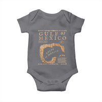 Gulf Of Mexico ESTD 1672 Baby Onesie Vintage Map