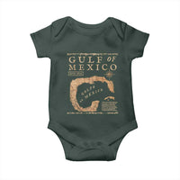 Gulf Of Mexico ESTD 1672 Baby Onesie Vintage Map