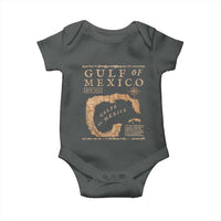 Gulf Of Mexico ESTD 1672 Baby Onesie Vintage Map