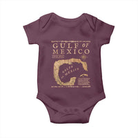 Gulf Of Mexico ESTD 1672 Baby Onesie Vintage Map