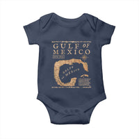 Gulf Of Mexico ESTD 1672 Baby Onesie Vintage Map