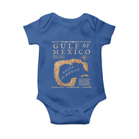 Gulf Of Mexico ESTD 1672 Baby Onesie Vintage Map